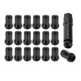 Maxbell Maxbell 20 Pieces M12 Wheel Lug Nuts with Socket Repair Parts Professional Accessory Black M12x1.5