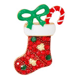 Christmas Brooch Pin Fashion Xmas Decoration Elegant Corsage Lapel Pin Badge Christmas Stocking