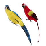 Maxbell Blue & Red Bird Feather Realistic Home Garden Decor Ornament Parrot Bird