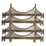 Maxbell 4Pc Retro Metal Building Model Ornament Golden Gate Bridge Statue Cafe Decor