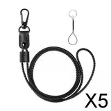 Maxbell 5xNeck Lanyards Durable Identity Lanyard Multipurpose Id Hanging Lanyard for Keys Black