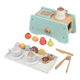 Maxbell Wooden Tea Set Role Play Educational Kitchen Food Accessories for Girls Kids
