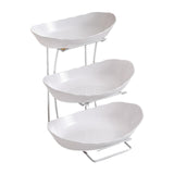 Maxbell Fruit Bowl for Kitchen Counter Serving Bowl with Metal Rack for Cake Dessert 3 Tier Silver Shelf