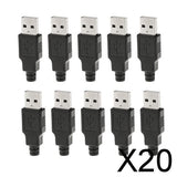 Maxbell 20x10pcs USB Type-A 4-pin Male Plug Socket Connector Adapter Jack Plastic Cover
