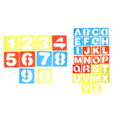 Maxbell 36 Pieces Arabic Numbers & Alphabet Drawing Template Stencils Ruler for Kids