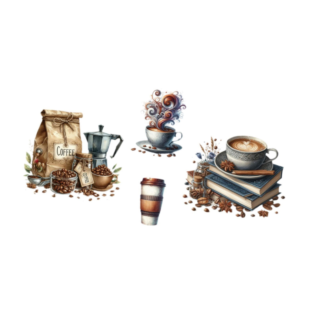 Maxbell Cafe Wall Stickers Wall Art Wall Decals for Coffee Station Window Restaurant