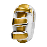 Maxbell Boxing Curved Kick Pad Ergonomic Punching Pad for Muay Thai Fitness Practice white golden