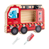 Maxbell Wooden Toys Screwdriver Board Set for 3 4 5 6 Year Old Fire truck