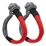 Maxbell 2 Pieces Soft Shackle Multifunctional Winch Rope Recovery Strap for