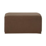 Maxbell 2pcs Ottoman Pouf Cover Foot Rest Stool Sofa Slipcover Protector Sand/Brown