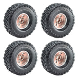 Maxbell 4 Pieces RC Car Wheels and Tires Assembly Replacement for 90046 1/10 RC Bronze