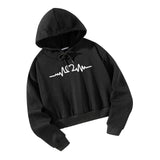 Maxbell Women Cropped Hoodie Fashion Streetwear Casual Fall Winter Hooded Sweatshirt S