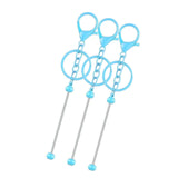 Maxbell 3Pcs Beadable Keychain Bars Crafts Supplies Metal Chain Making Kits for Kids Blue