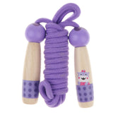 Maxbell Adjustable Skipping Jump Rope Wooden Handle Rope Fitness Equipment - Purple