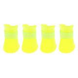 Maxbell Maxbell 4 Waterproof Dog Puppy Cat Rubber Pet Rain Boots Anti-Slip Shoes  Yellow_M