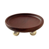 Wooden Serving Tray Organizer Wooden Pedestal Stand for Counter Vanity Fruit 13x5cm Deep Brown