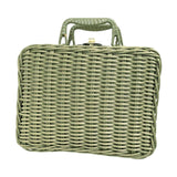 Maxbell Retro Imitation Rattan Suitcase Vintage Handwoven for Party Sundries Camping 35cm