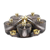 Maxbell Divided Serving Tray Stylish Luxury Condiment Box for Chocolates Nuts Sweets clear grey