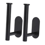 Maxbell 2x Curtain Holdbacks Kitchen Closet Multiuse Accessories Toilet Paper Holder Black