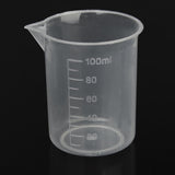 Maxbell 5Pcs 100ml Transparent Plastic Laboratory Measuring Graduated Beaker New