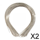 Maxbell 2x50Pcs Plain Metal Headbands for Crafts Hair Band Handmade Thin Wire Hairband Silver