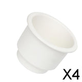 Maxbell 4xWhite Side Hole Recessed Cup Drink Holder for Marine Boat Car RV