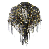 Maxbell Women Shawl Wrap Unique Sequin Shawl Cape for Formal Occasion Festival Dance Black