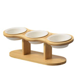 Maxbell Elevated Dog Bowl with Stand Raised Cat Feeder for Puppy Small Dogs and Cats White bowl