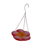 Maxbell Bird Waterer Feeder Weatherproof Stable Feeding Dish for Outside Garden Tree Red Yellow