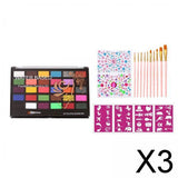 Maxbell 3xFace Body Paint Face Painting Kit for Stage Performance Cosplay Festival