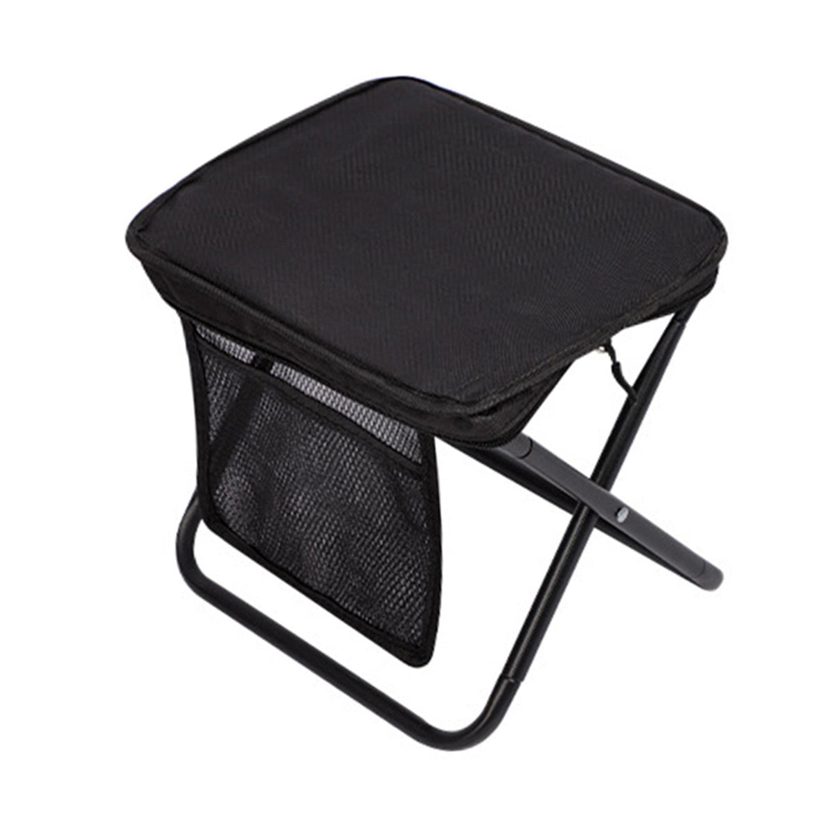 Maxbell Folding Camping Stool Compact Foot Rest Stool for Travel Backpacking Outdoor L Black