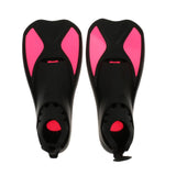 Maxbell Kid Adult Full Foot Short Fins Scuba Diving Swim Training Flippers Rosy XXS - Aladdin Shoppers