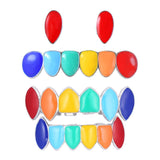 Maxbell 2 Sets Colorful Hip Hop Fang Teeth Grills Hollowen Clown Mouth Jewelry