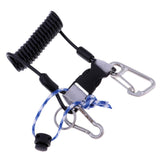 Maxbell Scuba Diving Spring Coiled Lanyard With Clips for Cameras Lights Black