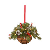 Flower Basket Wreath Decor Spring Summer Wreath for Christmas Tree Home Wall Style E