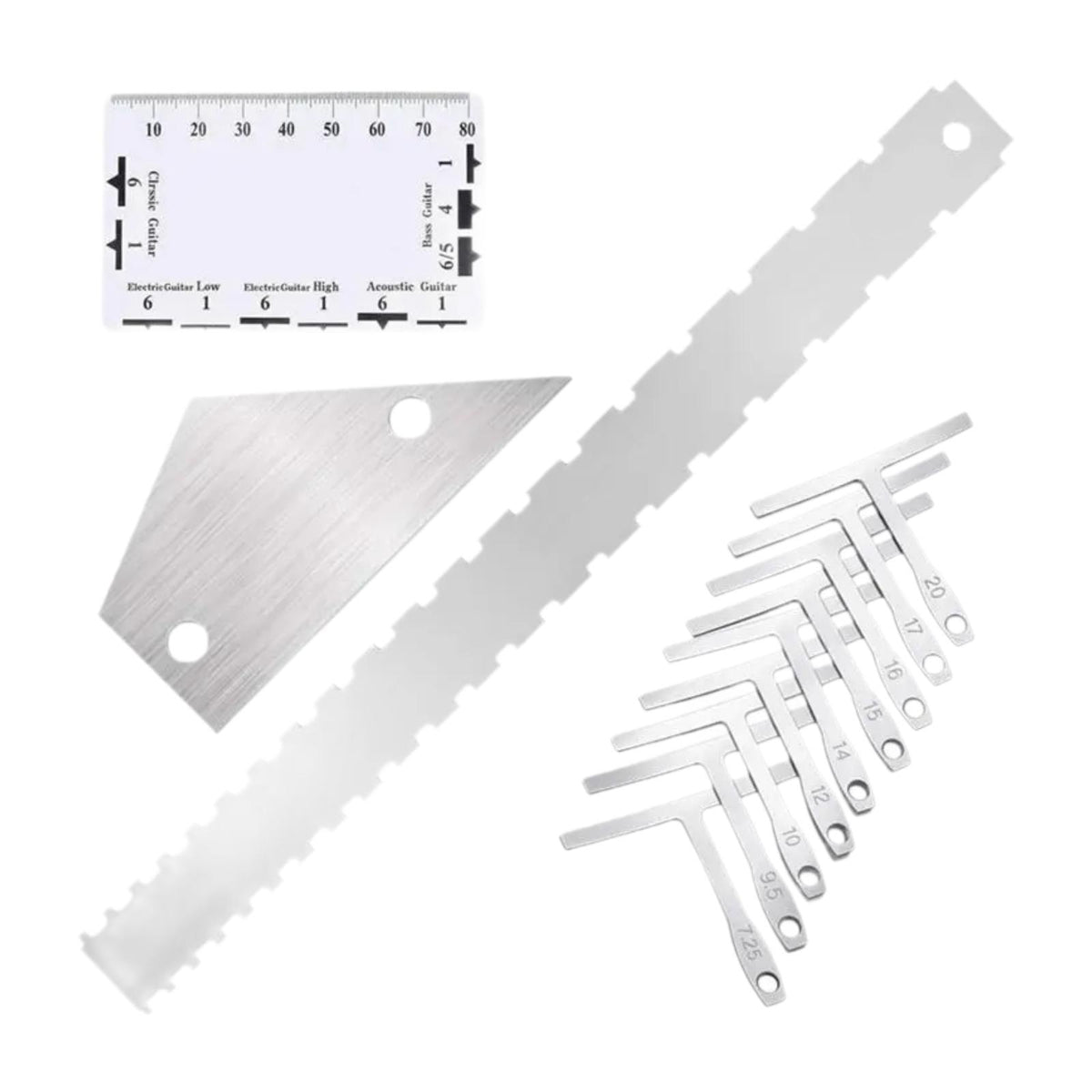Maxbell Guitar String Action Gauge Ruler Universal Card Luthier Tool for Instruments