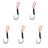 Maxbell Lot 10Pcs Assist Hooks Carbon Steel Jigging Fishing Hooks with PE Line