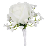 Maxbell 2pcs Wedding Groom Bridal Artificial Flower Corsage Brooch Pin Europe Retro