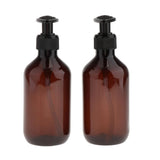 Maxbell 2pcs Empty Shampoo Conditioner Pump Bottles Lotion Cream Container Brown 300ml