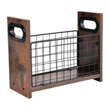Maxbell Magazine Storage Basket Wood Magazine Organizer for Letters Newspapers Books