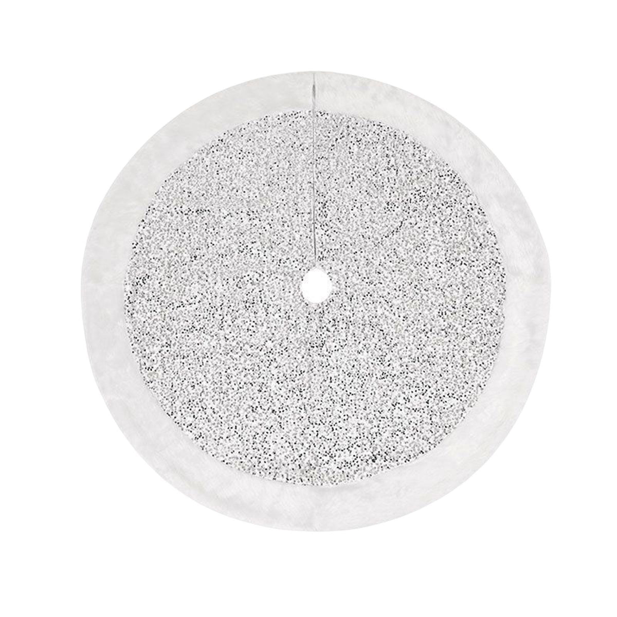 Maxbell Maxbell Xmas Tree Base Cover Indoor Holiday Bedroom Sequined Christmas Tree Skirt Argent 120cm