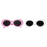 Maxbell Retro Clout Goggles Glasses Oval Bold Mod Thick Frame Sunglasses Pack of 2