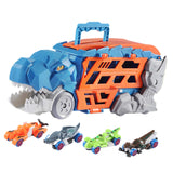 Transforming Dinosaur Truck Funny Interactive for Boys Girls Ages 3 Year Old blue with 4 car