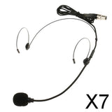 Maxbell 7xDouble Ear Hook Wired Headset Headworn Microphone Black XLR 4Pin