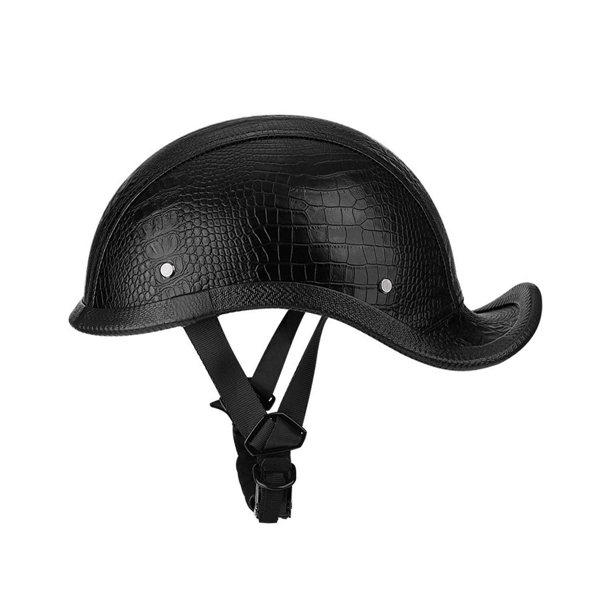 Maxbell Retro Styled Motorcycle Half Helmet Baseball Cap Multipurpose Scooter Helmet Textured Black