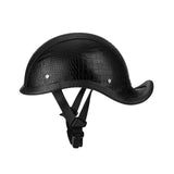 Maxbell Retro Styled Motorcycle Half Helmet Baseball Cap Multipurpose Scooter Helmet Textured Black