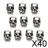 Maxbell 40x10pcs Tibet Silver Skull Spacer Beads DIY Accessories for Necklace Bracelets