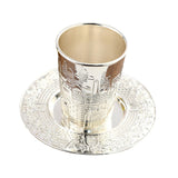 Maxbell Kiddush Cup with Saucer Teacup Tableware Goblet for Festival Holiday Shabbat