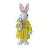 Maxbell 2Pcs Miniature Resin Rabbit Figurine Easter Animal Bunny Statue Desk Decor