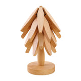 Maxbell Maxbell Wooden Coaster Decor Table Protection Novelty Statue Tree Shaped Nonslip Pad Natural